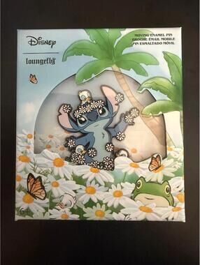 Loungefly Disney Lilo & Stitch Daisies LE 3500 3” Sliding Enamel Pin